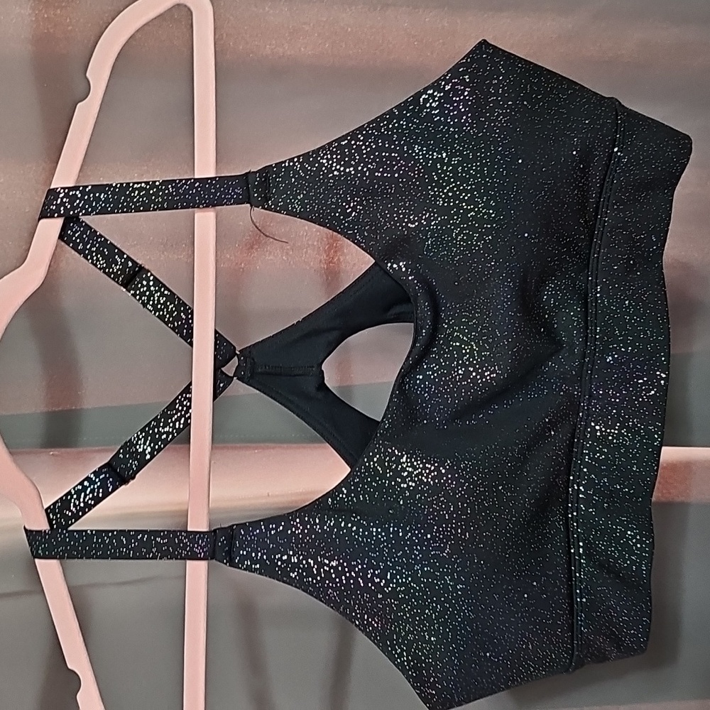 Rainbow shimmer sports bra